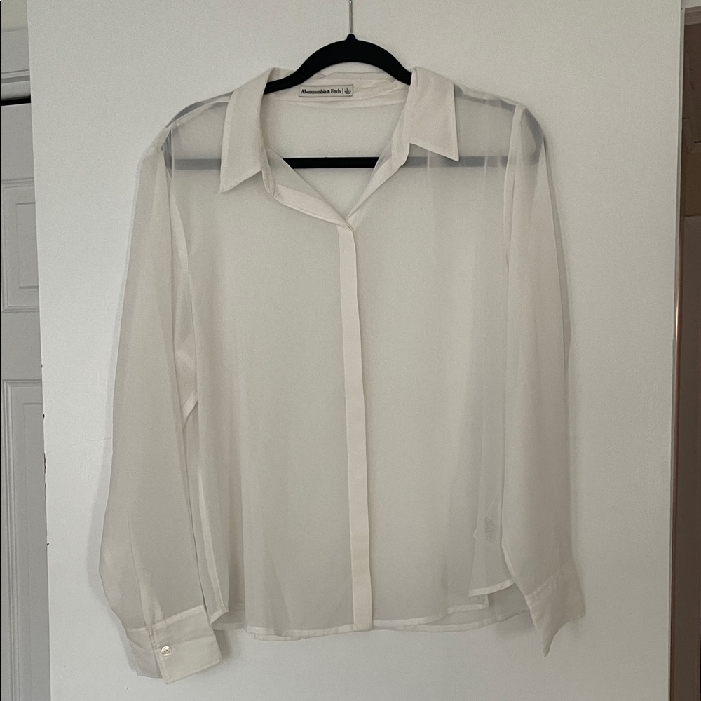 Sheer Button Down Blouse